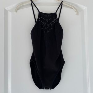 Free People Black Bodysuit